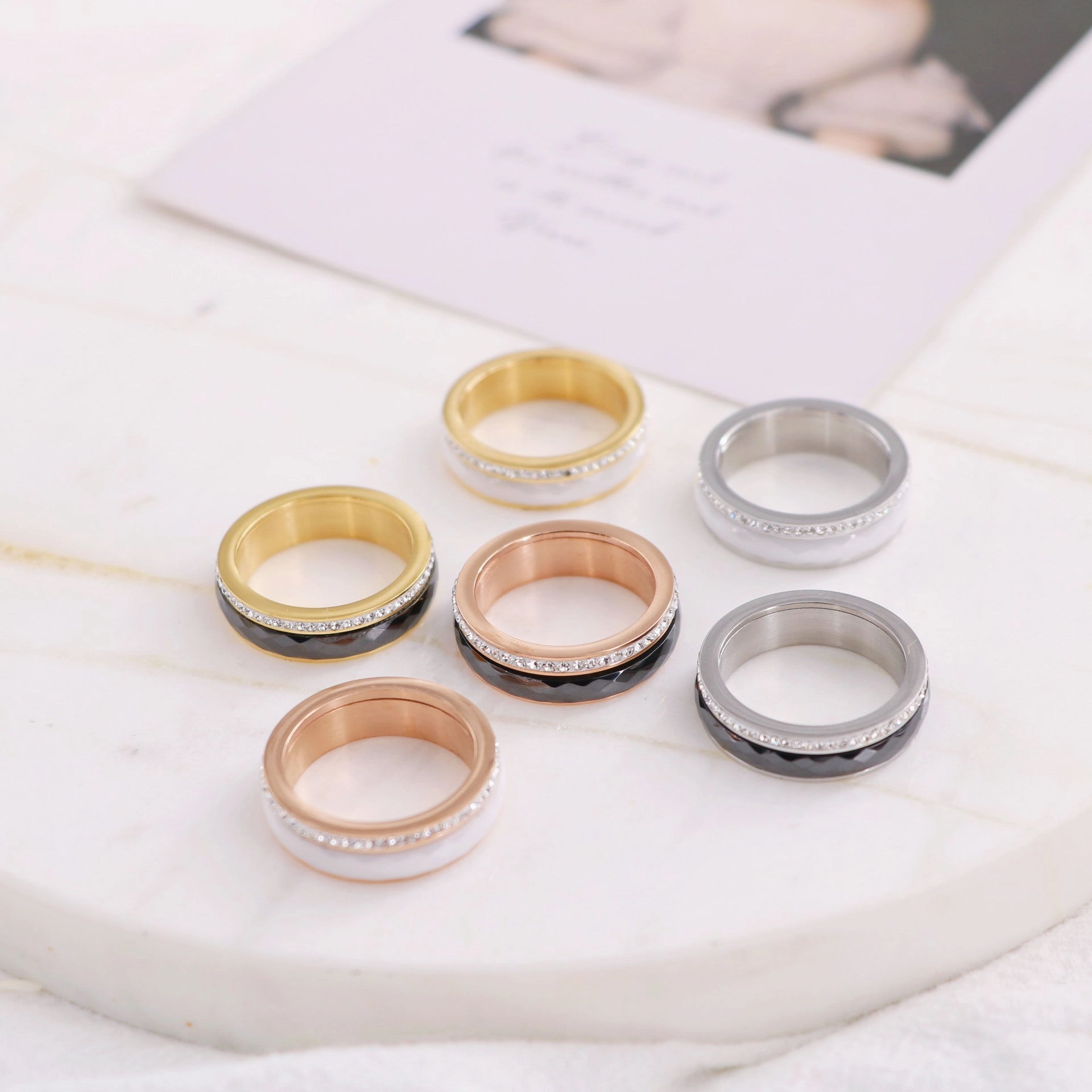 Wholesale Titanium Steel 18K Gold Devil Eye Ring