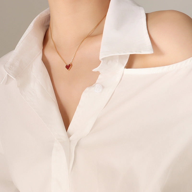 Wholesale Titanium Steel 18k Gold Love Necklaces