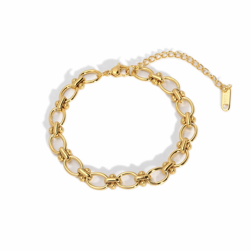 Wholesale Titanium Steel 18K Gold Plated Non-fading Bracelet