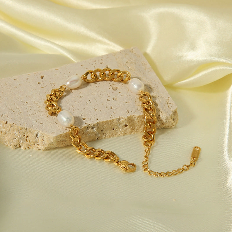 Wholesale Titanium Steel 18K Gold Plated Non-fading Bracelet