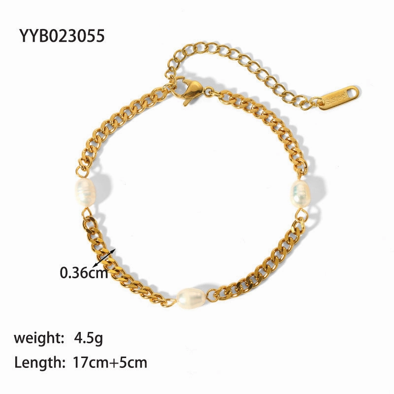 Wholesale Titanium Steel 18K Gold Plated Non-fading Bracelet