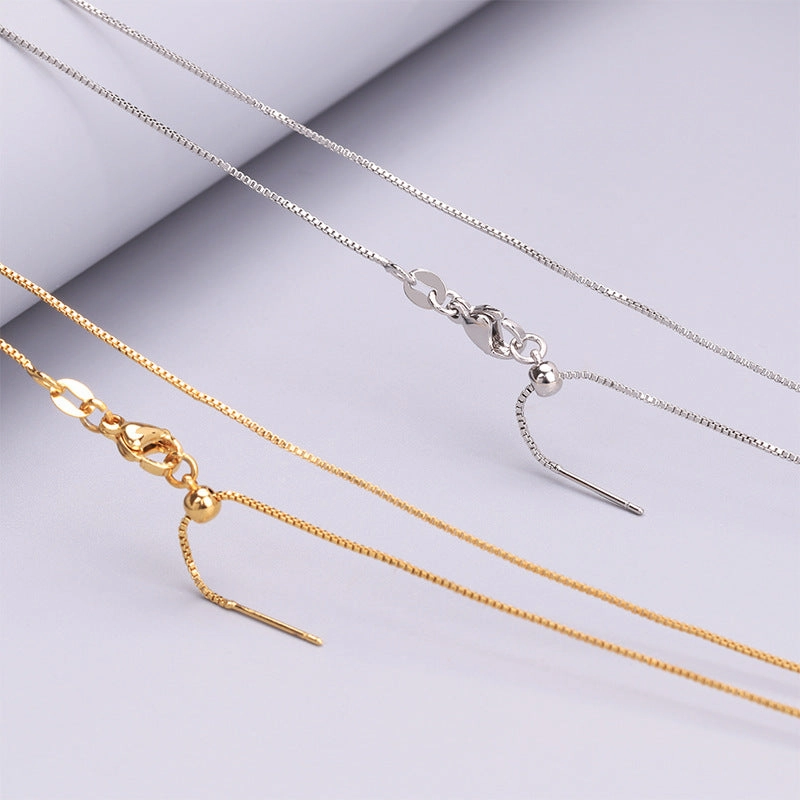 Wholesale Titanium Steel 18k Gold Vacuum Color Preserved Gold Needle Adjustable Necklaces