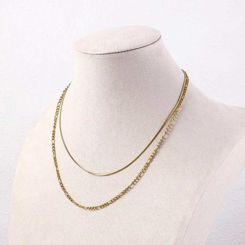 Wholesale Titanium Steel 18K True Gold Stainless Steel Push Chain Fee Necklaces