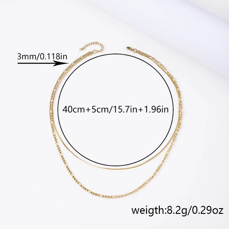 Wholesale Titanium Steel 18K True Gold Stainless Steel Push Chain Fee Necklaces