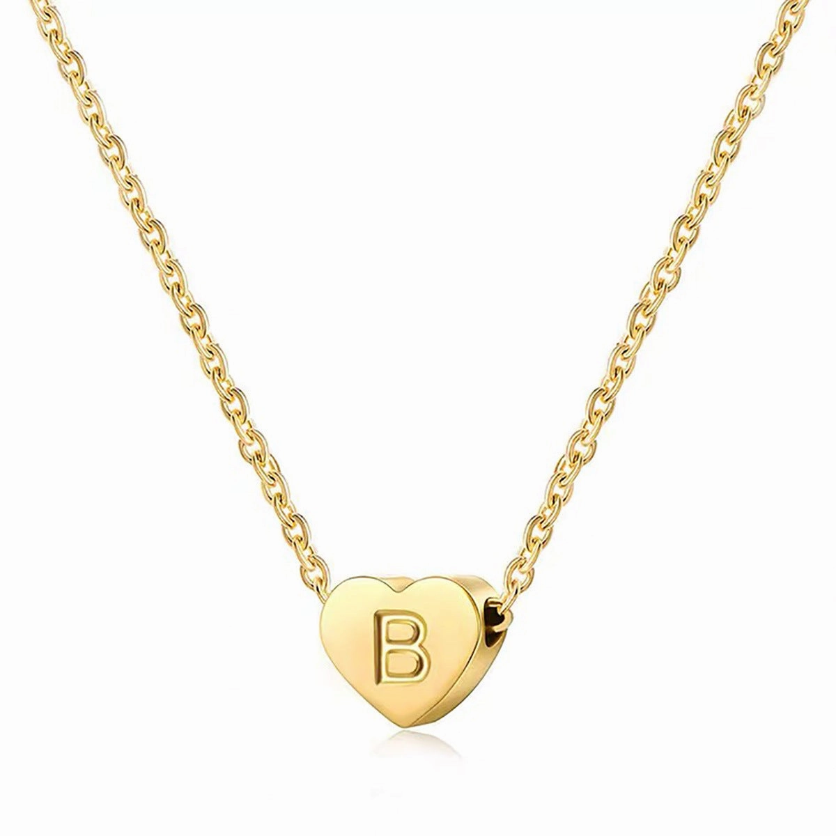 Wholesale Titanium Steel 26 English Letters Necklace