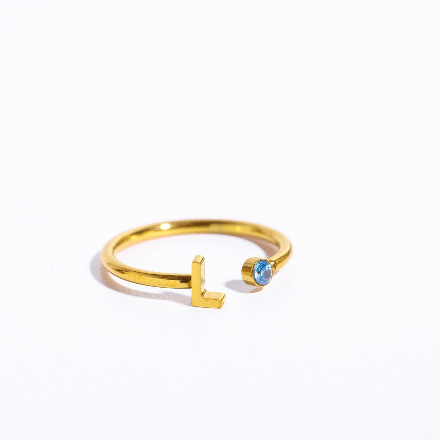 Wholesale Titanium Steel 26 Letter Open Ring