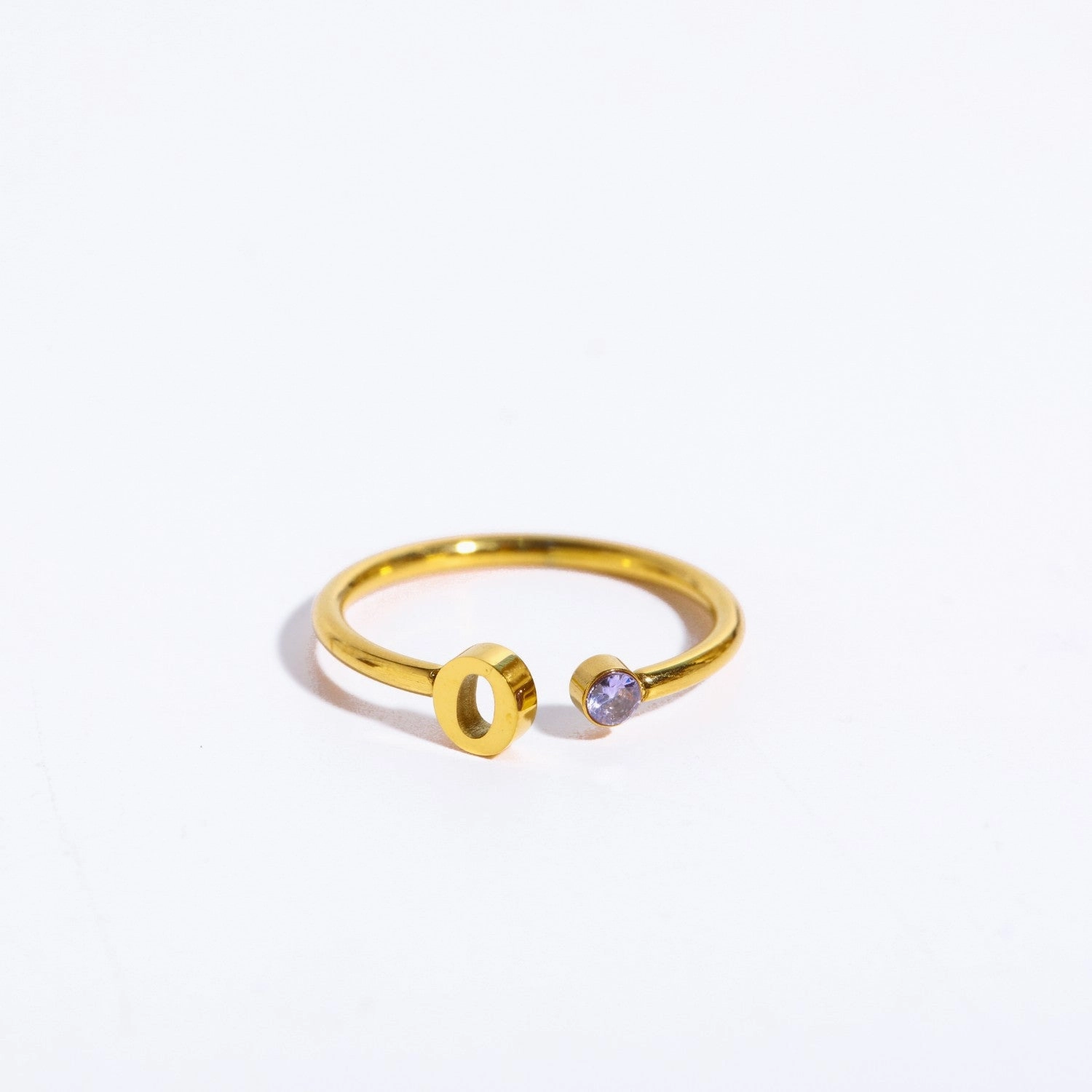 Wholesale Titanium Steel 26 Letter Open Ring