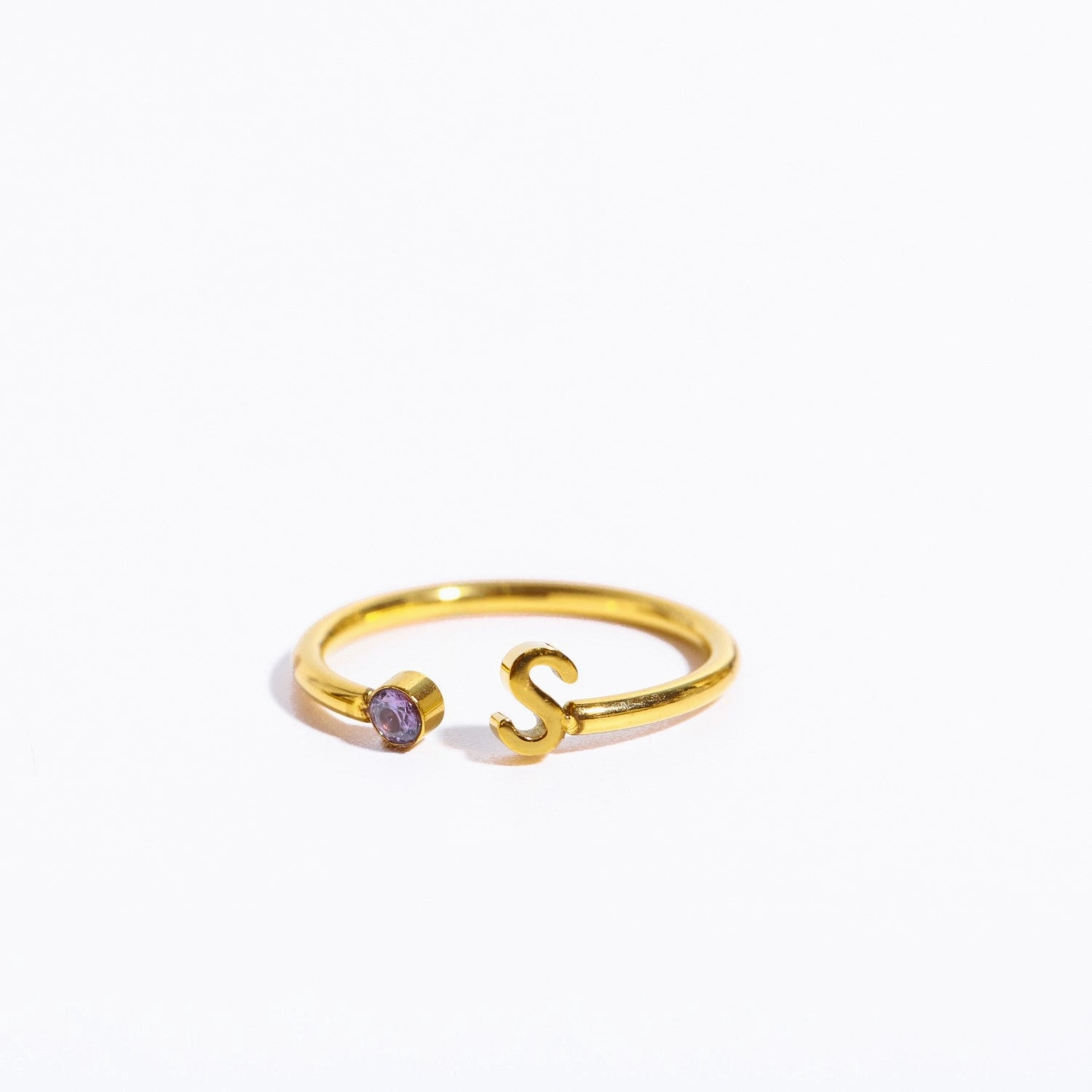 Wholesale Titanium Steel 26 Letter Open Ring