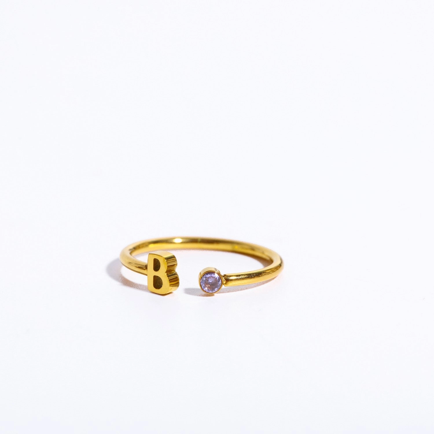 Wholesale Titanium Steel 26 Letter Open Ring