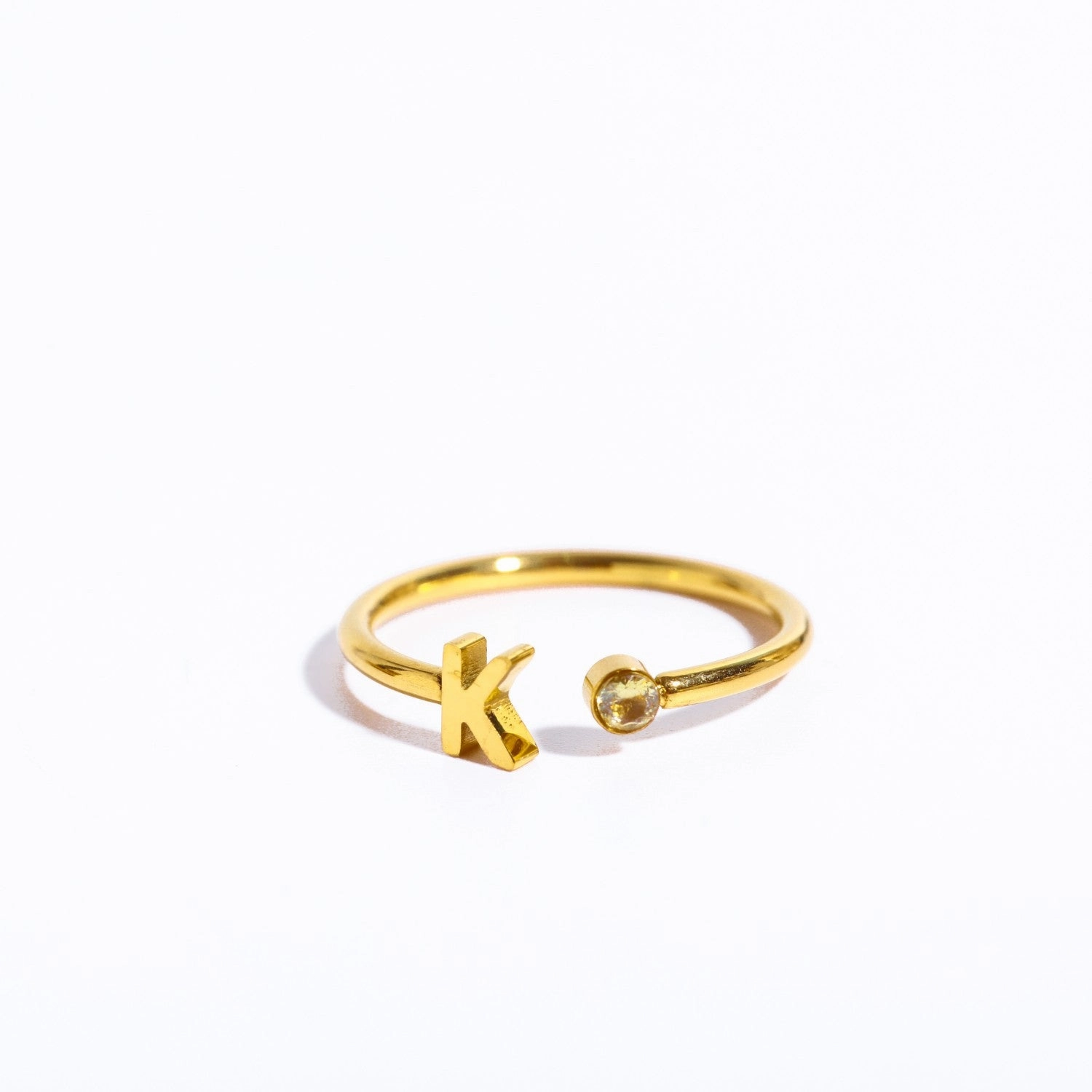 Wholesale Titanium Steel 26 Letter Open Ring