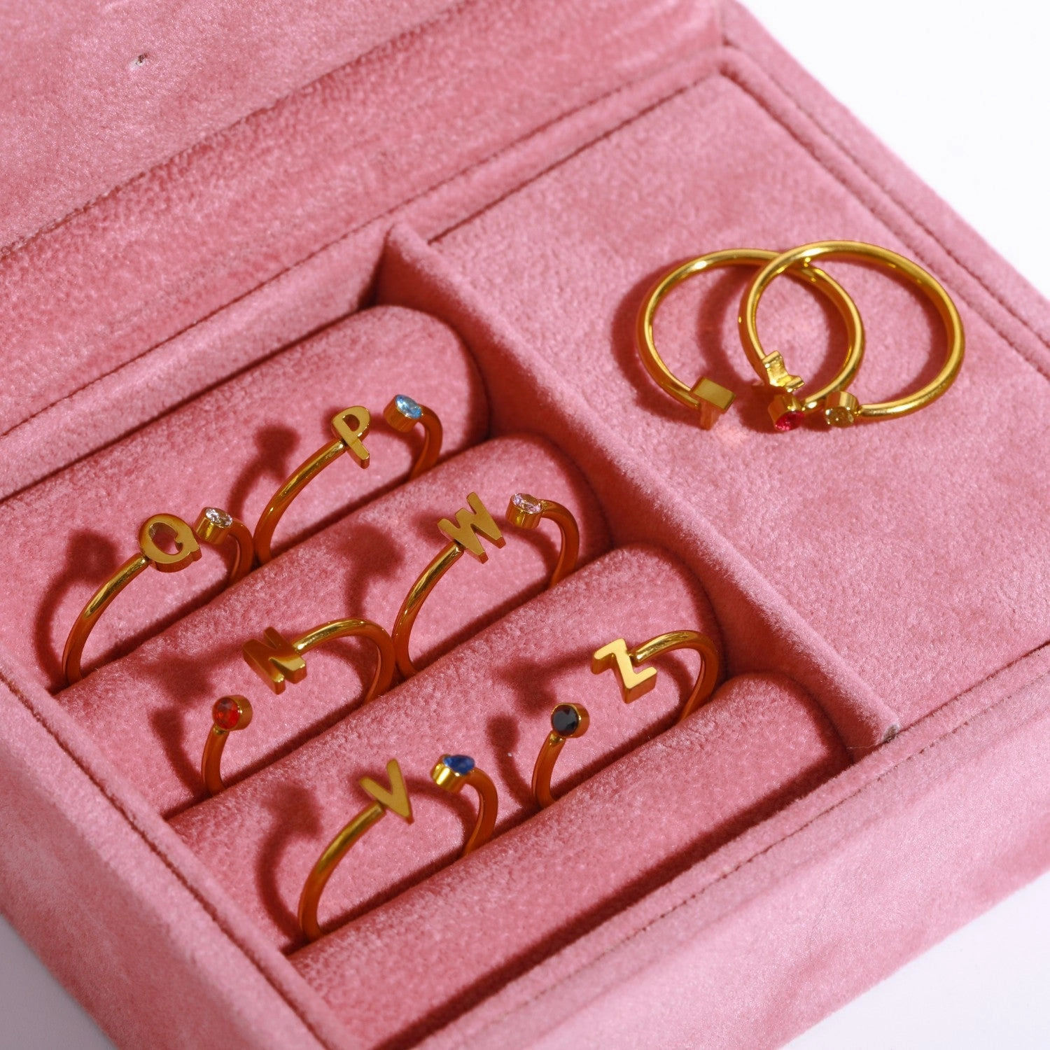 Wholesale Titanium Steel 26 Letter Open Ring