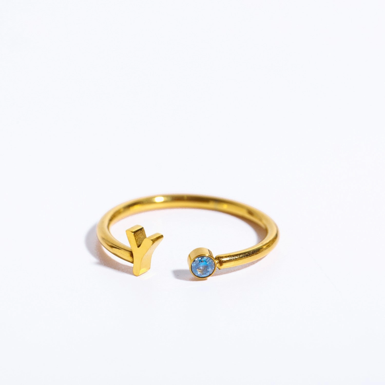 Wholesale Titanium Steel 26 Letter Open Ring