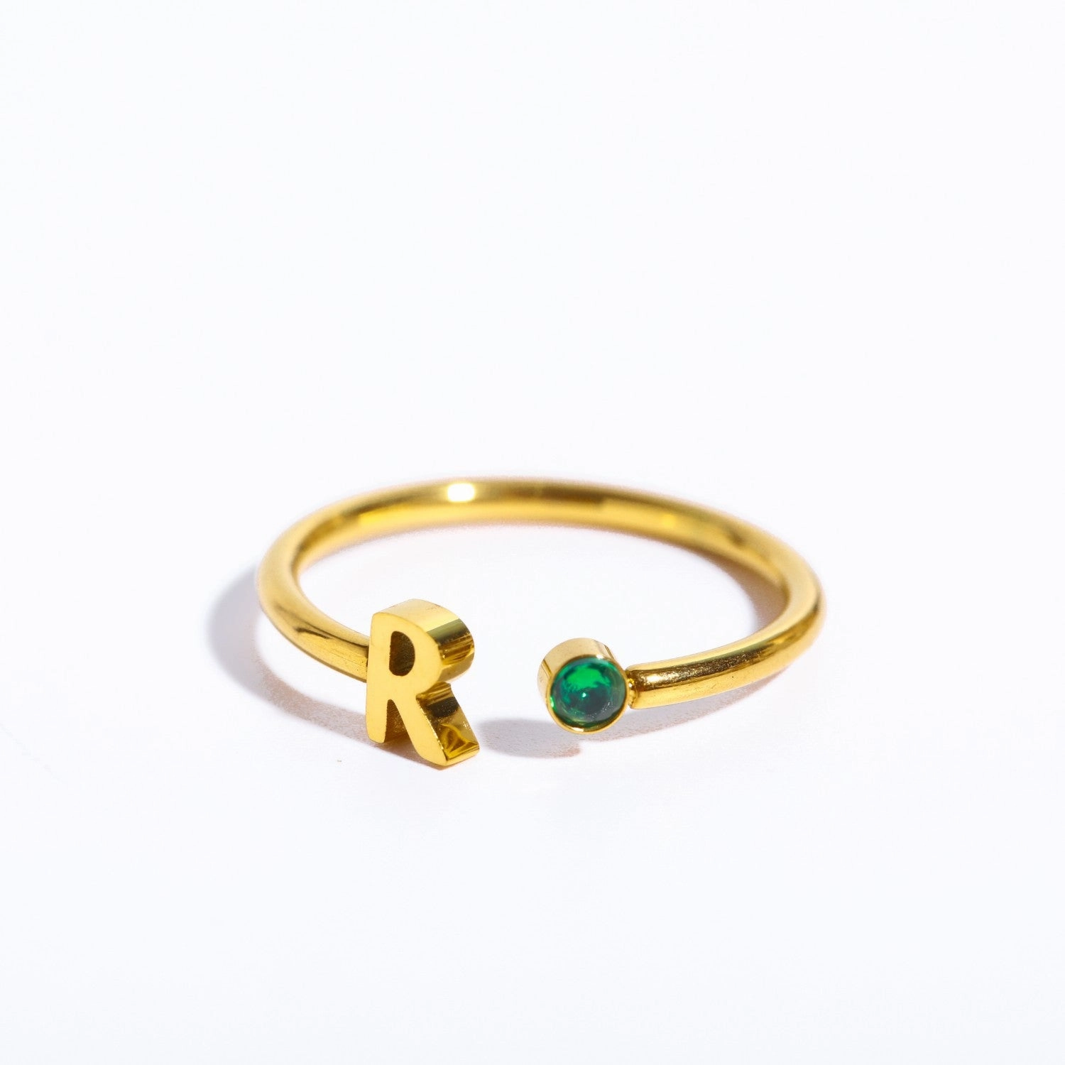Wholesale Titanium Steel 26 Letter Open Ring