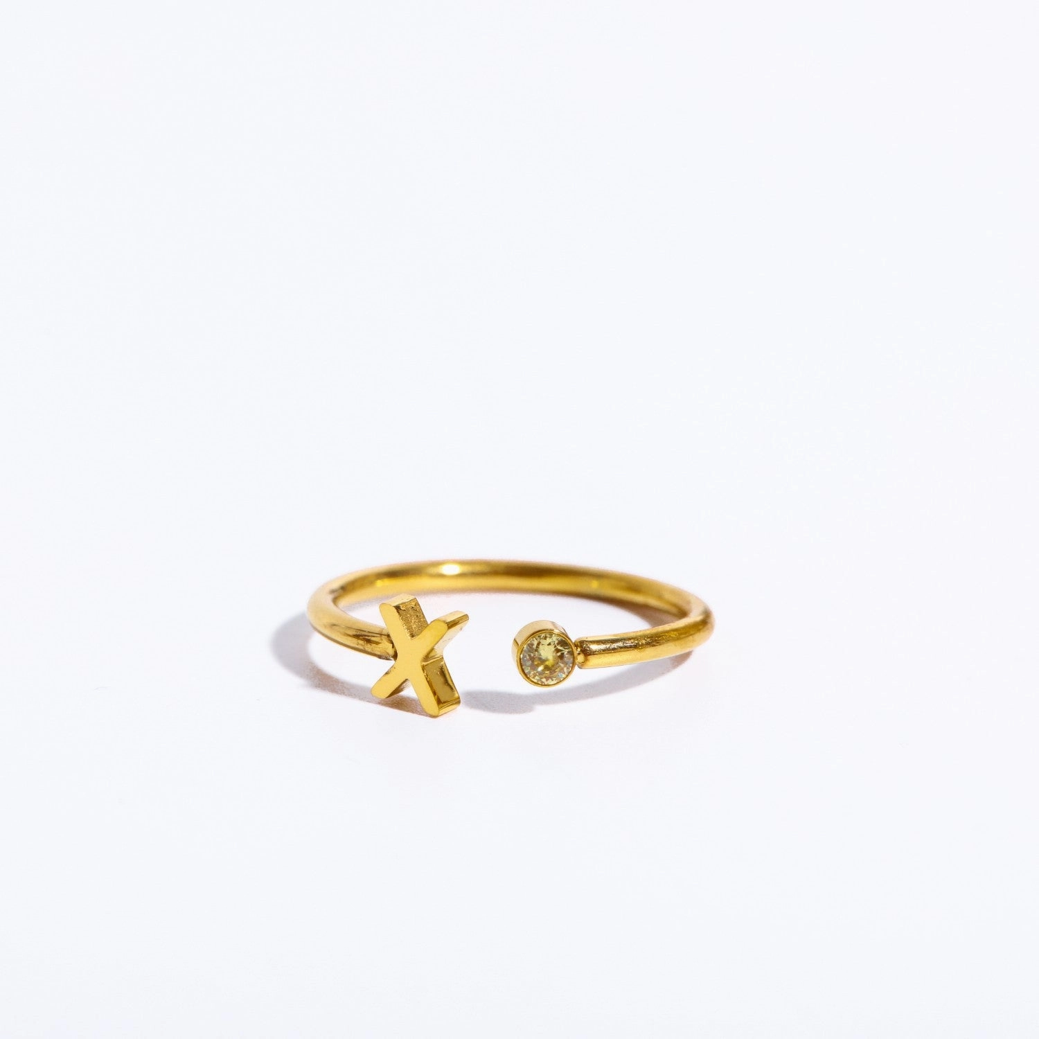 Wholesale Titanium Steel 26 Letter Open Ring