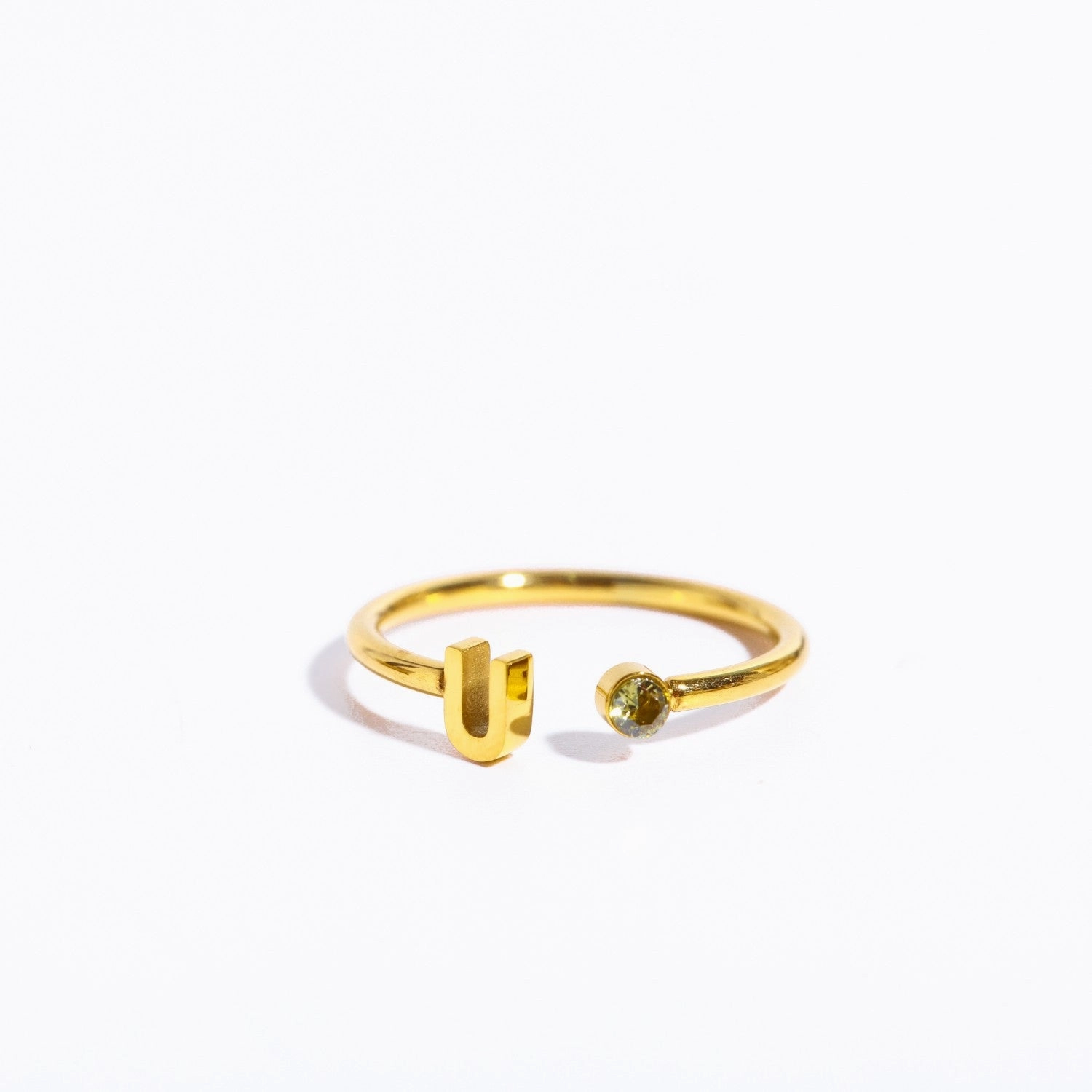 Wholesale Titanium Steel 26 Letter Open Ring