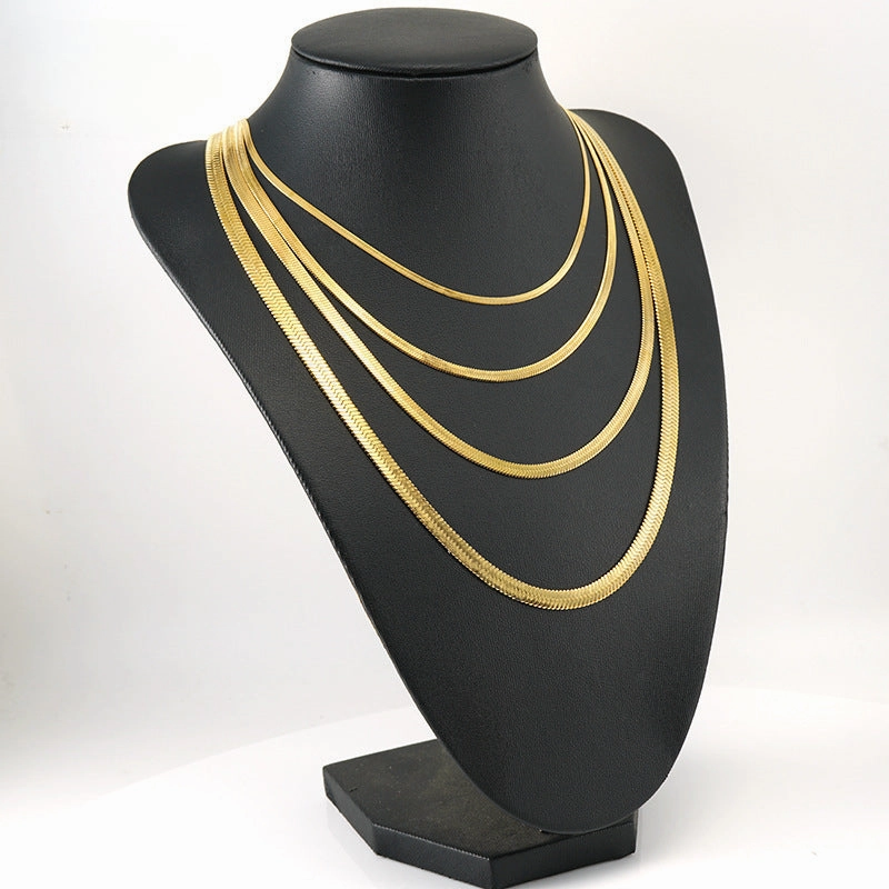 Wholesale Titanium Steel 8K Stainless Steel Blade Chain Clavicle Necklace
