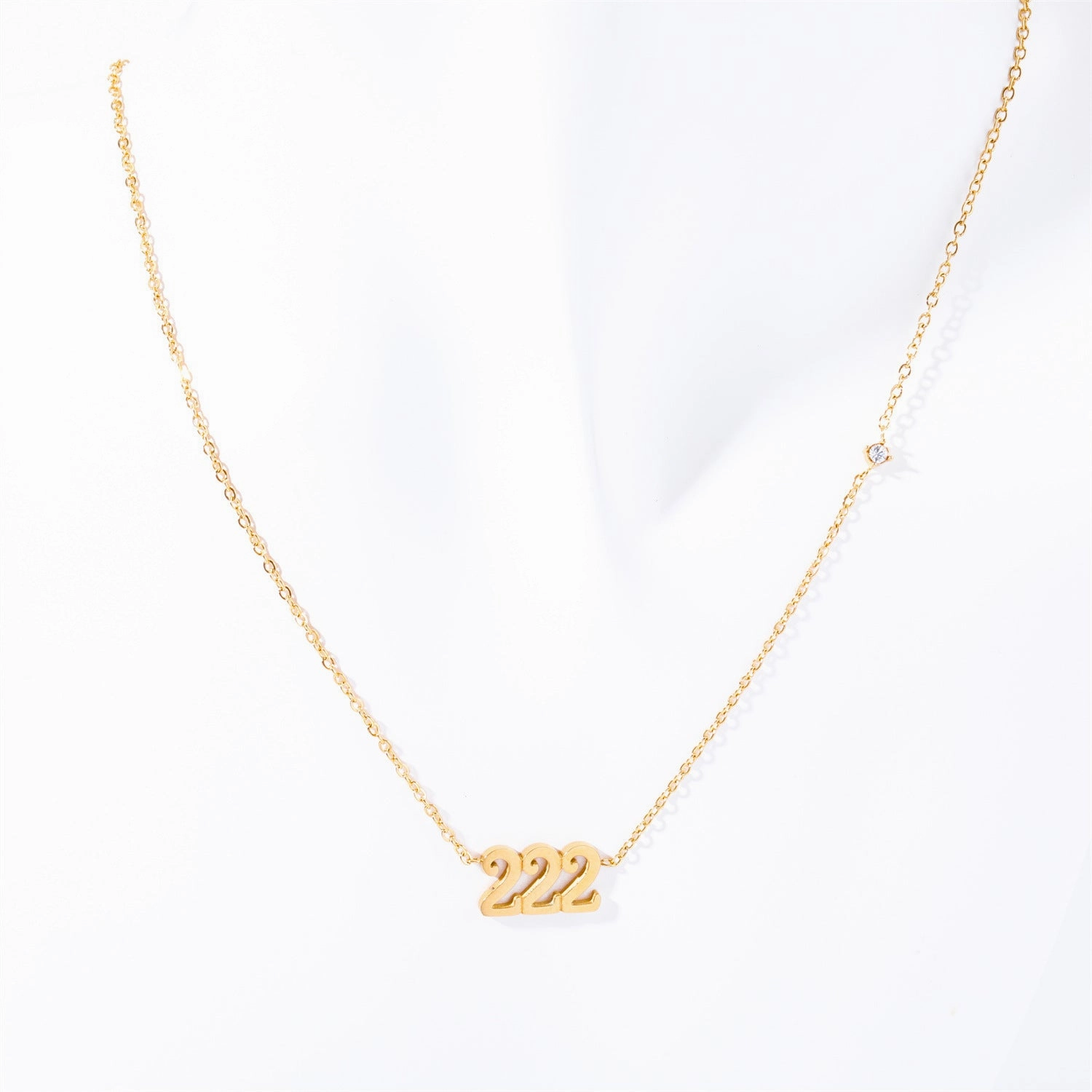 Wholesale Titanium Steel Angel Digital Diamond Necklace