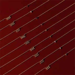 Wholesale Titanium Steel Angel Digital Diamond Necklace
