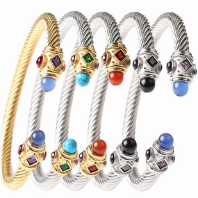 Wholesale Titanium Steel Cable Twist Bracelet
