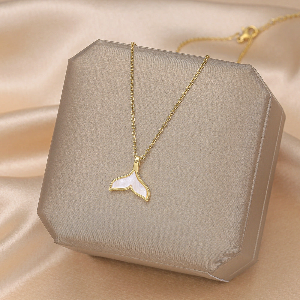 Wholesale Titanium Steel Clavicle Clover Necklaces