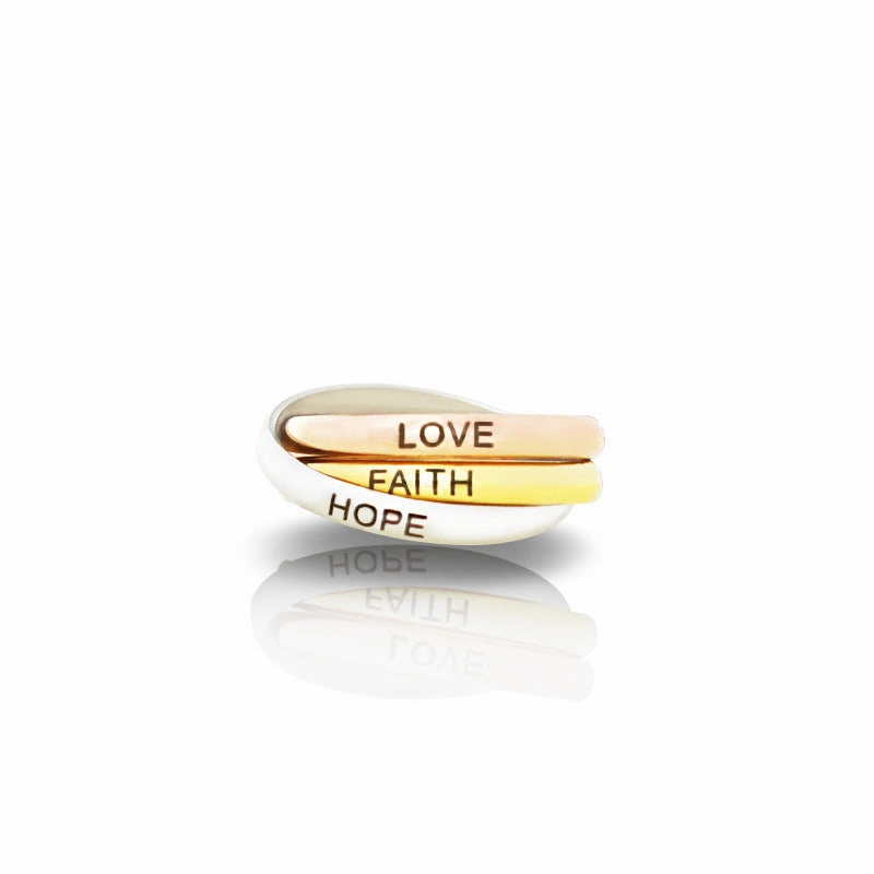 Wholesale Titanium Steel Couple Tricolor Ring