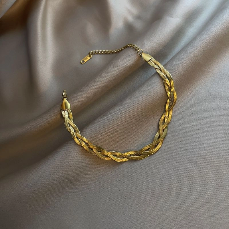 Wholesale Titanium Steel Creative Braided Twist Snake Bone Chain Bracelet