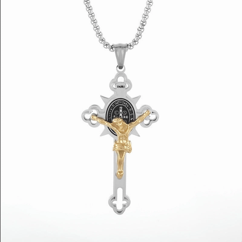 Wholesale Titanium Steel Cross Men's Stainless Steel Necklace