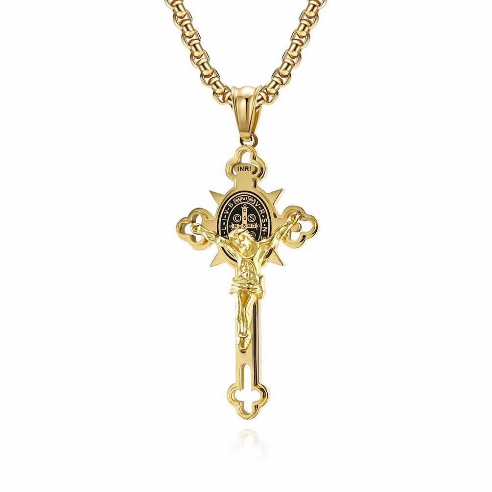 Wholesale Titanium Steel Cross Men's Stainless Steel Necklace