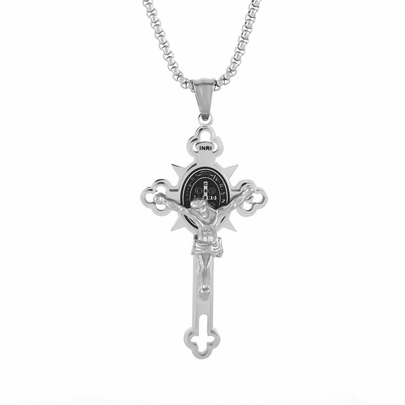 Wholesale Titanium Steel Cross Men's Stainless Steel Necklace
