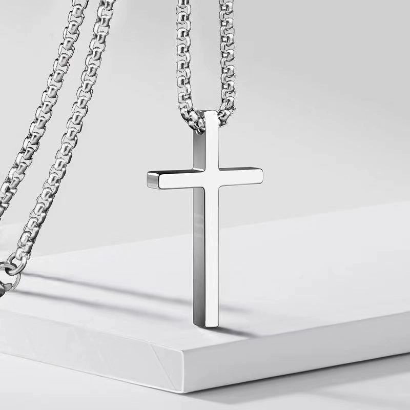 Wholesale Titanium Steel Cross Necklace Pendant Sweater Chain