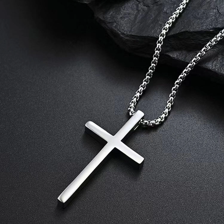 Wholesale Titanium Steel Cross Necklace Pendant Sweater Chain