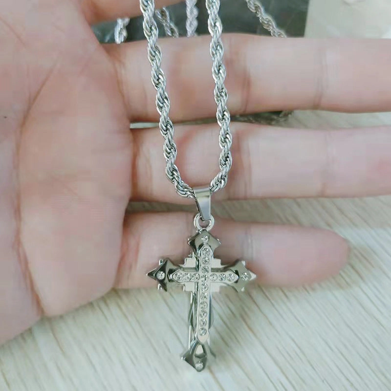 Wholesale Titanium Steel Cross Pendant Necklace