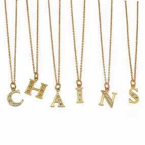 Wholesale Titanium Steel Diamond Letter Necklace Clavicle Chain