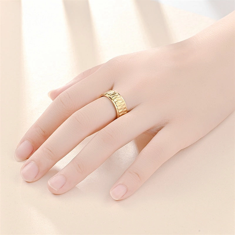 Wholesale Titanium Steel Diamond Patterned Rings