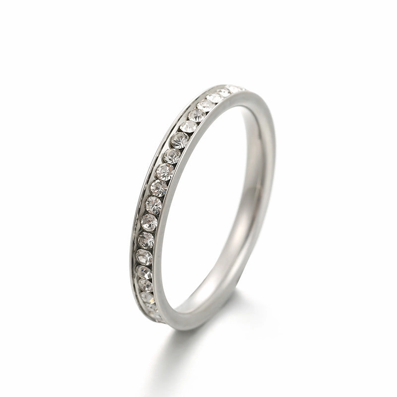 Wholesale Titanium Steel Diamond Ring