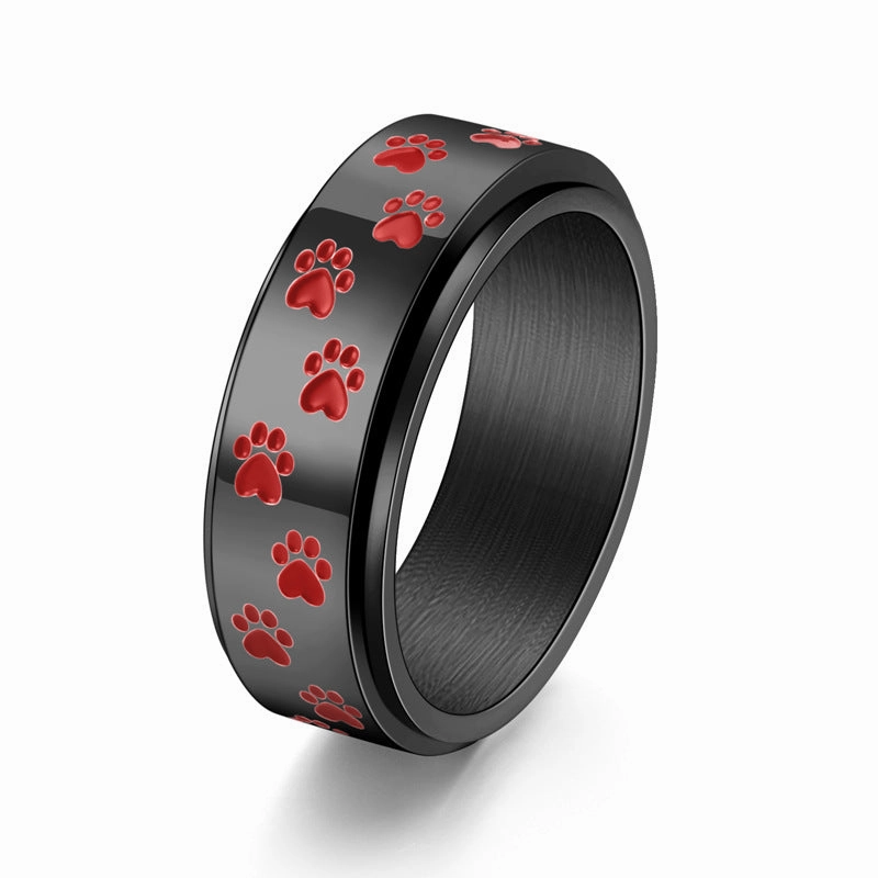 Wholesale Titanium Steel Dog Paw Ring for Men