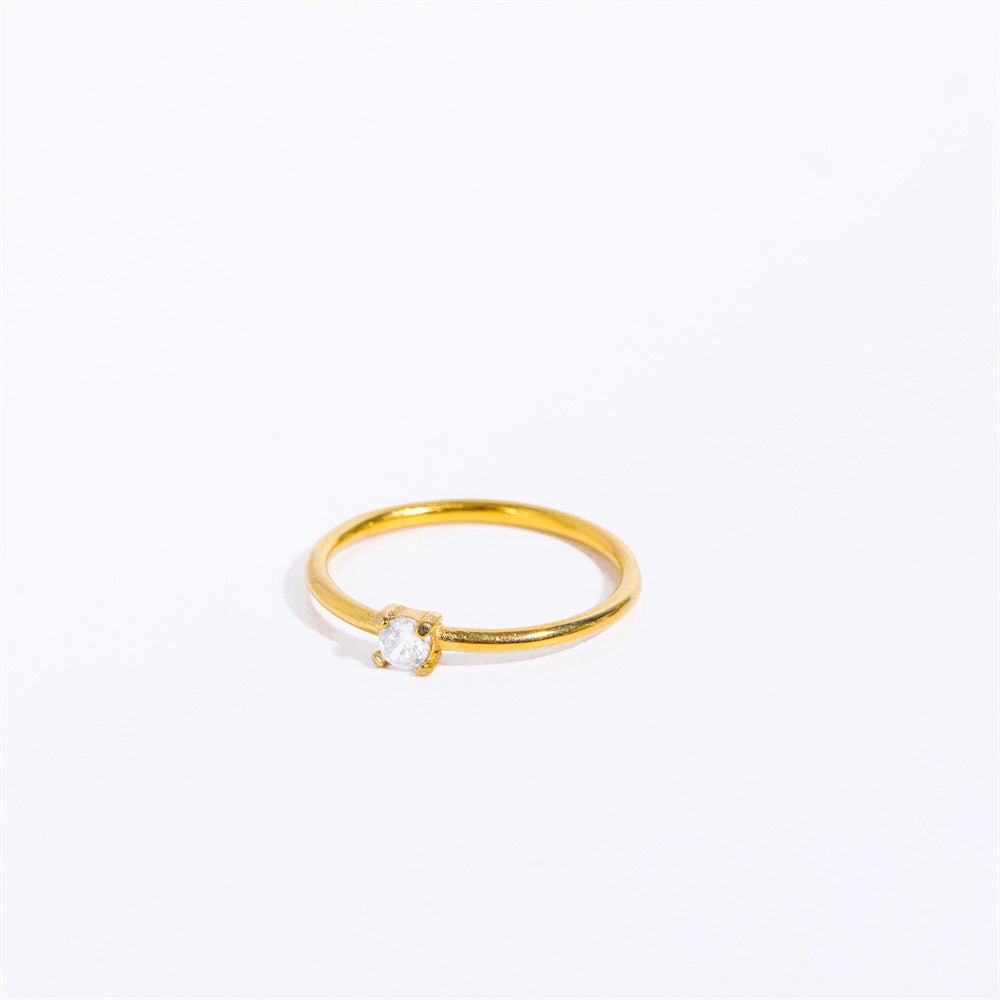 Wholesale Titanium Steel Electroplated 18k Real Gold Adjustable Ring