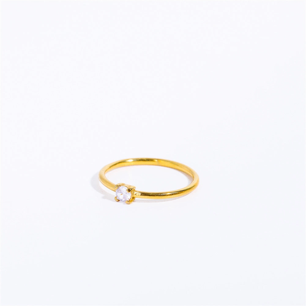 Wholesale Titanium Steel Electroplated 18k Real Gold Adjustable Ring