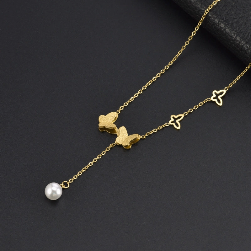 Wholesale Titanium Steel F Letter Necklace
