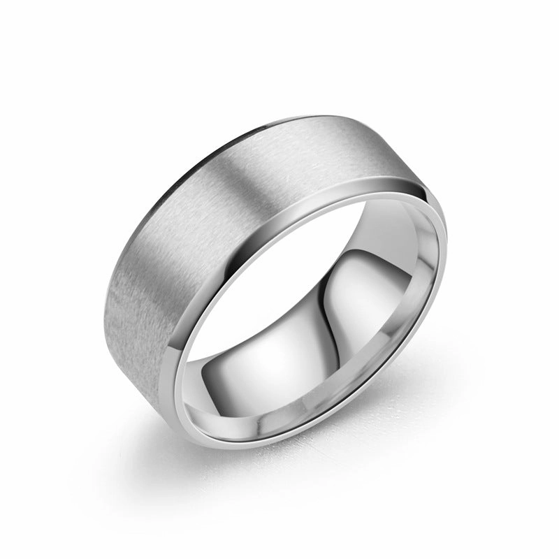 Wholesale Titanium Steel Frosted Ring