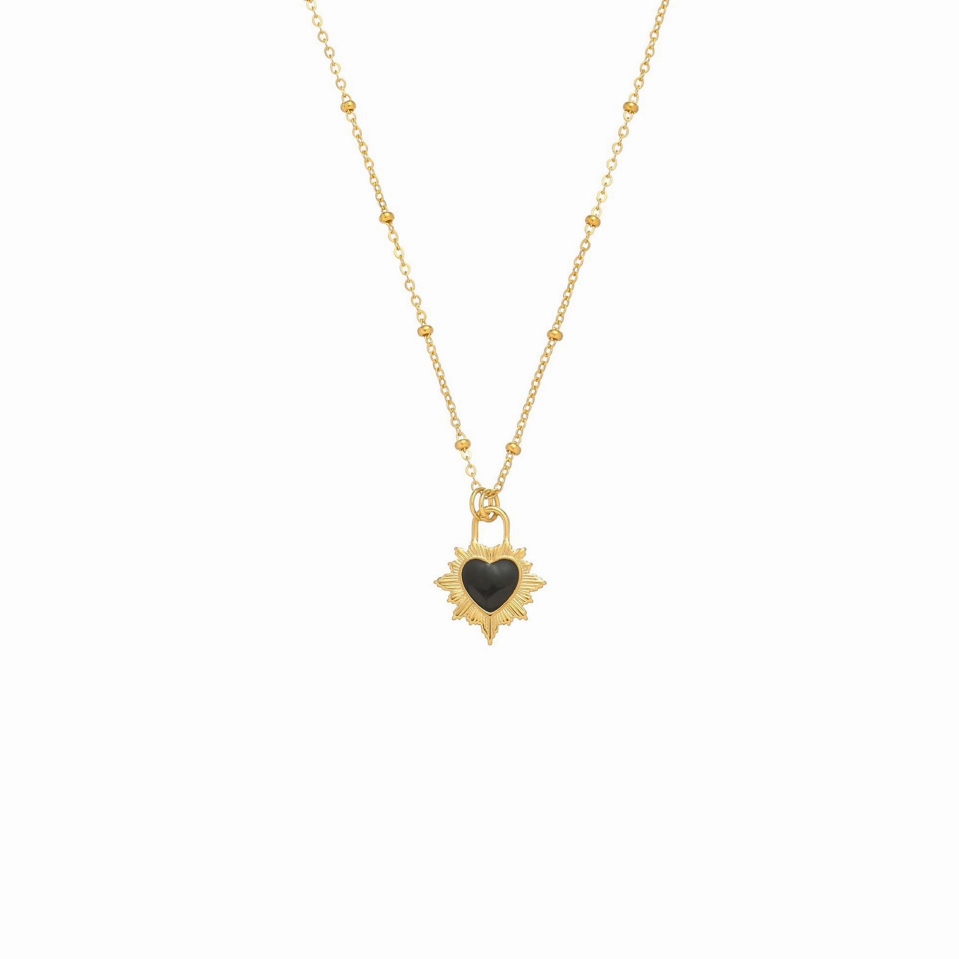 Wholesale Titanium steel gold peach heart non-fading temperament wear cold style neutral necklace