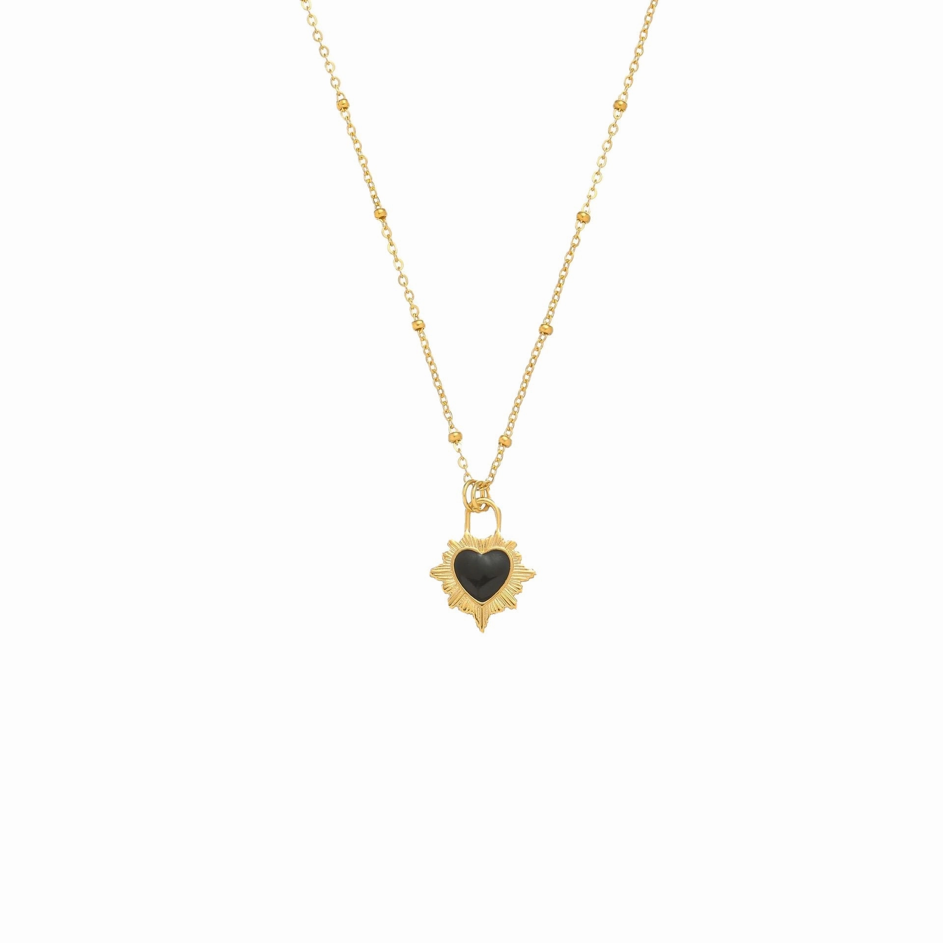 Wholesale Titanium steel gold peach heart non-fading temperament wear cold style neutral necklace