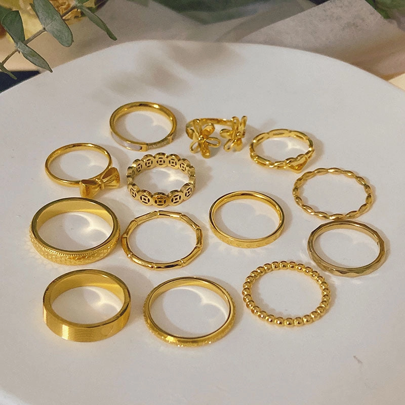 Wholesale Titanium Steel Gold Ring