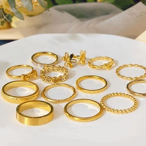 Wholesale Titanium Steel Gold Ring