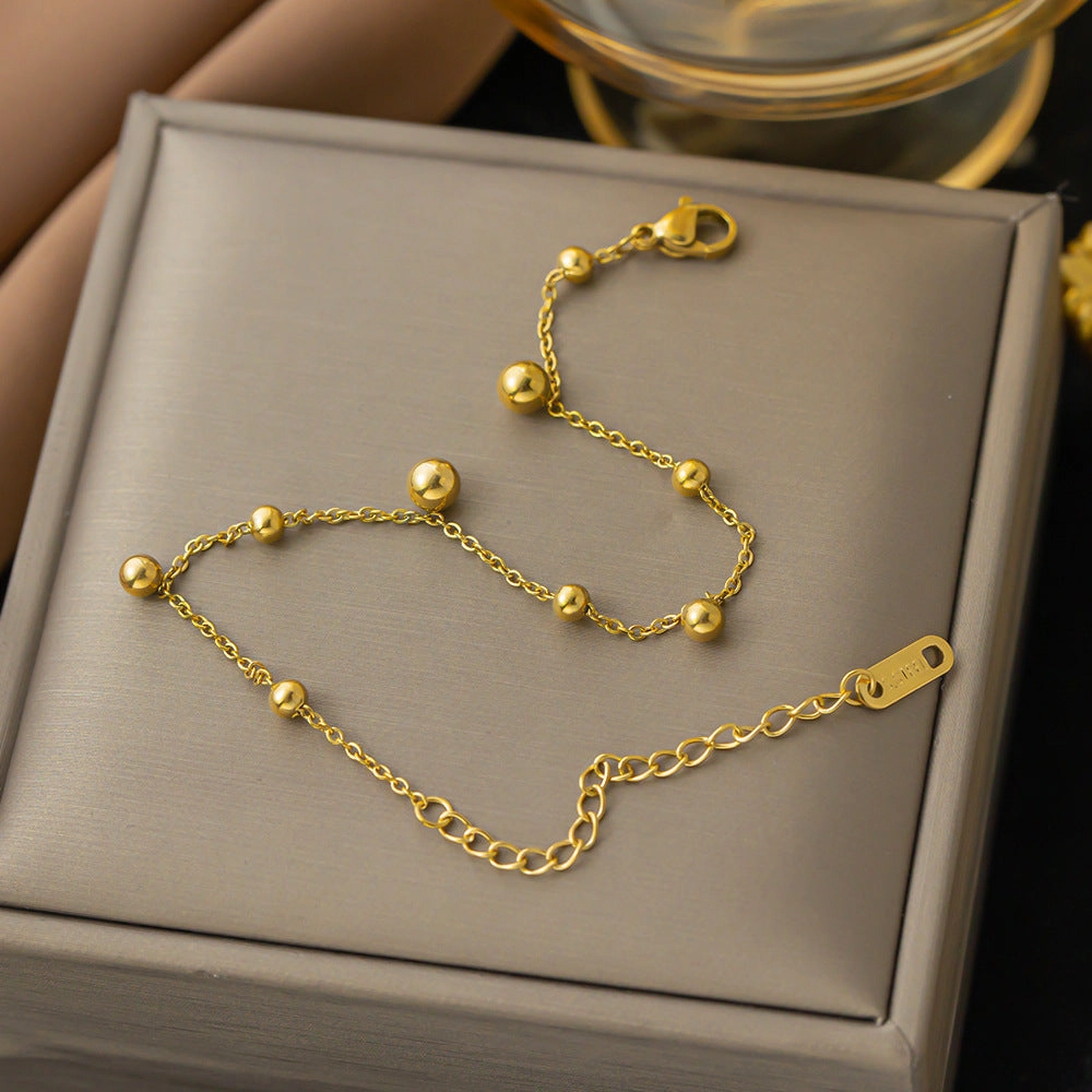 Wholesale Titanium Steel Golden Beanie Bracelet