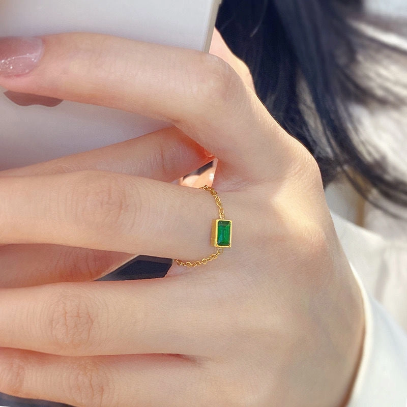 Wholesale Titanium Steel Green Zircon Pulling Rings