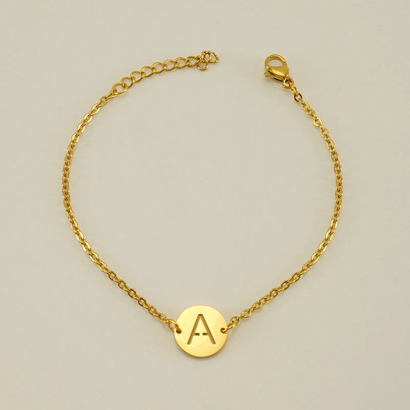 Wholesale Titanium Steel Hollow Letter Bracelet