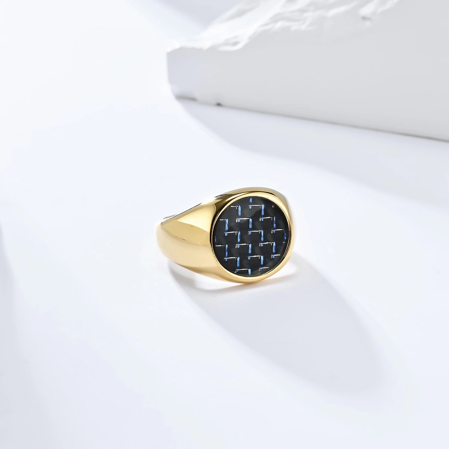 Wholesale Titanium Steel Inlaid Carbon Fiber Men's Rings