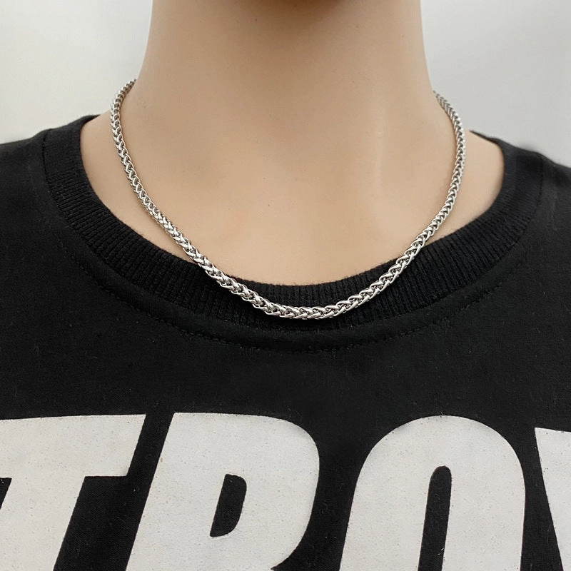 Wholesale Titanium Steel Keel Chain Flower Basket Chain Stainless Steel Necklaces