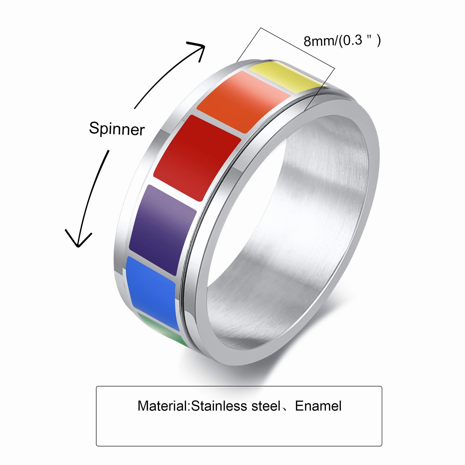 Wholesale Titanium Steel LGBT Ring